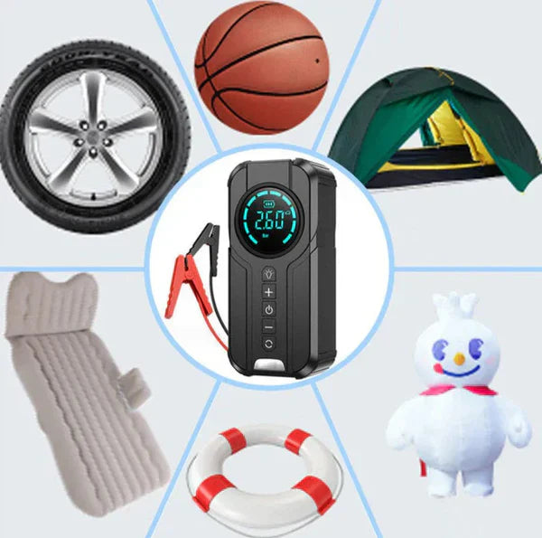 ꜱᴍᴀʀᴛʜᴀᴠᴇɴ™Jump Starter With Air Pump هيكساليفينغ™ جهاز تشغيل البطارية مع منفاخ هواء